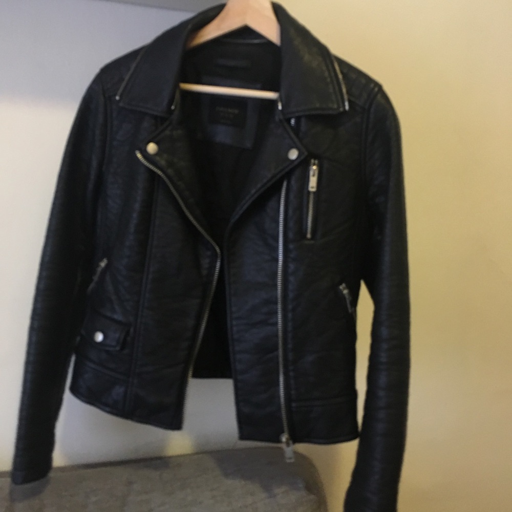 Zara Black leather motto jacket
